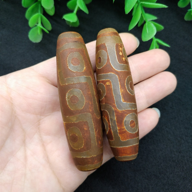 橘皮九眼天珠玛瑙佛珠diy玉坠饰品吊坠挂件藏式九眼天珠玛瑙项链