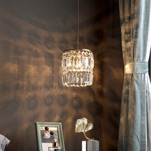 后现代简约床头吊灯美式全铜水晶餐桌灯创意北欧个性吧台三头灯具
