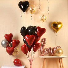 10寸加厚宝石红气球婚房装饰ins求婚场景布置节日装饰石榴红气球
