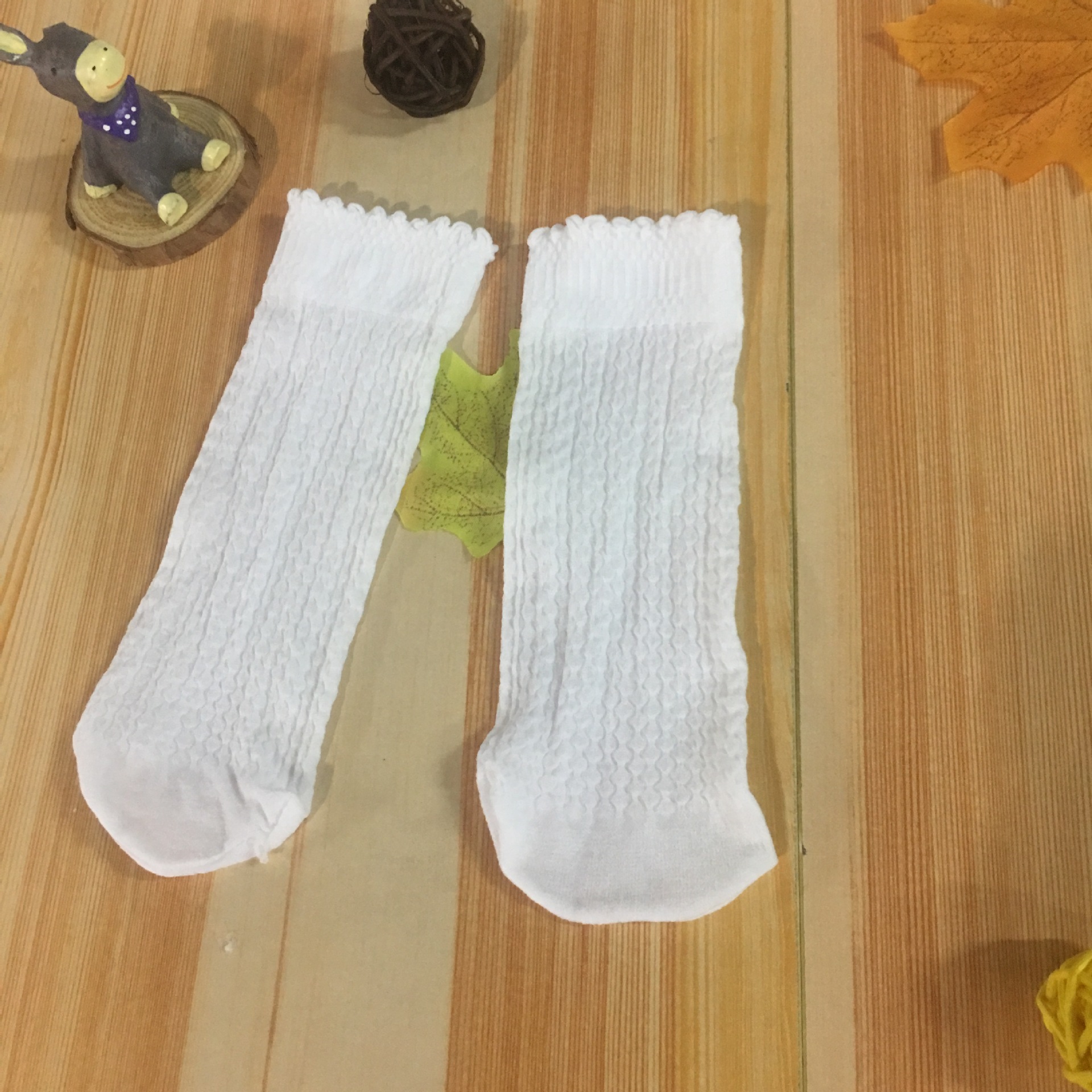 白色菠萝花牙齿口锦纶泡泡袜 春秋丝袜短袜子 学生袜十双每打