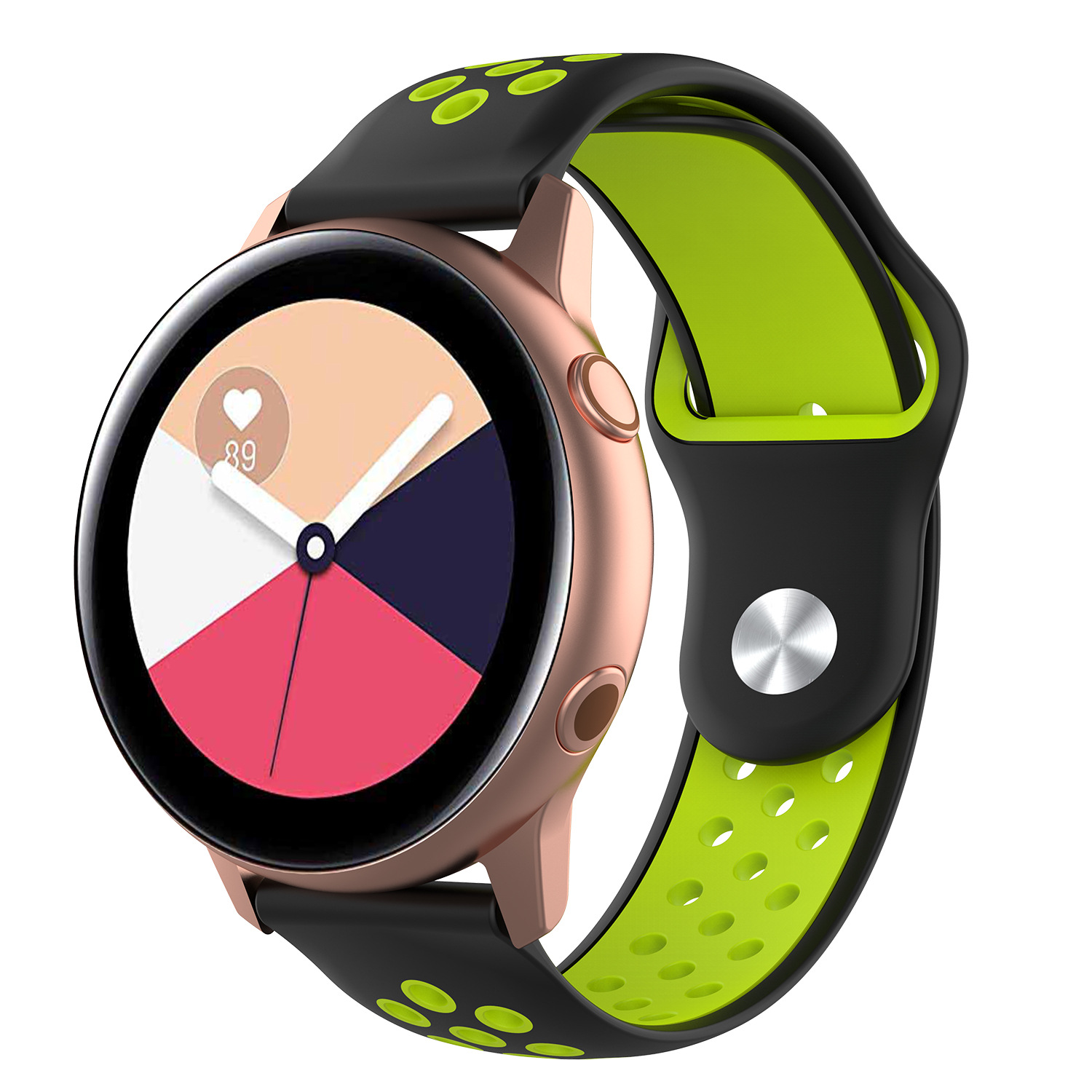 适用三星galaxy watch active watch3 41mm直条纹硅胶表带 20mm