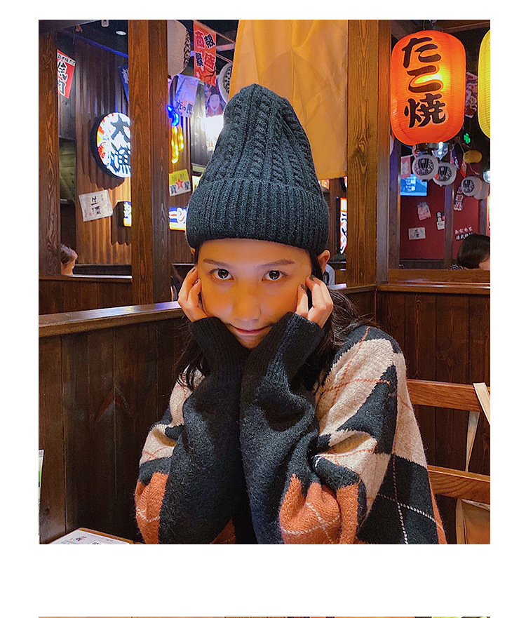 针织帽女秋冬ins日系韩版保暖百搭甜美护耳韩国防风毛线帽潮大头