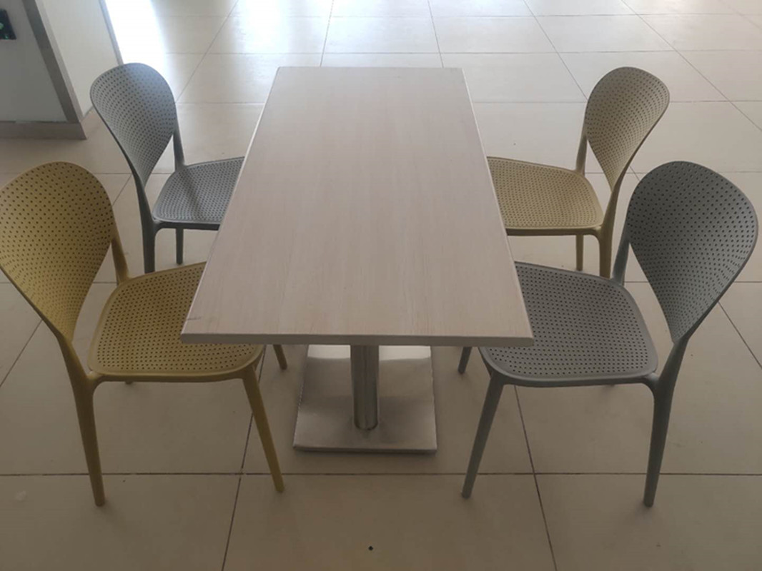 上海办公家具简约分体员工食堂桌椅一桌四椅组合餐桌椅快餐桌椅