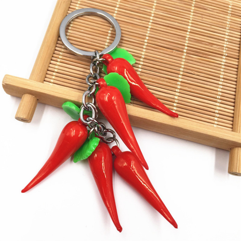 New Pepper Keychain Festive New Year Holiday Gift Key Ring Pendant Mobile Phone Bag Bag Charm Wholesale