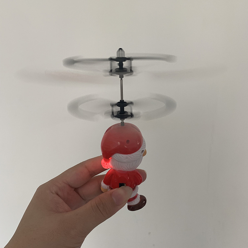 跨境货源圣诞老人感应飞行器玩具圣诞节热卖玩具儿童礼物保证耐摔