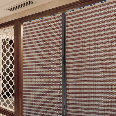 宜居加密线推拉门窗帘拉帘卷帘竹帘门隔断遮光商铺饭店农家乐日式