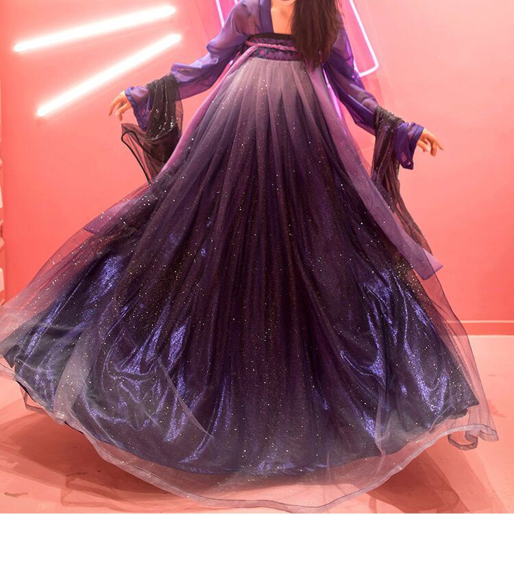 汉服女中国风古装齐胸襦裙广袖原创北极星古风星空裙6米摆汉元素