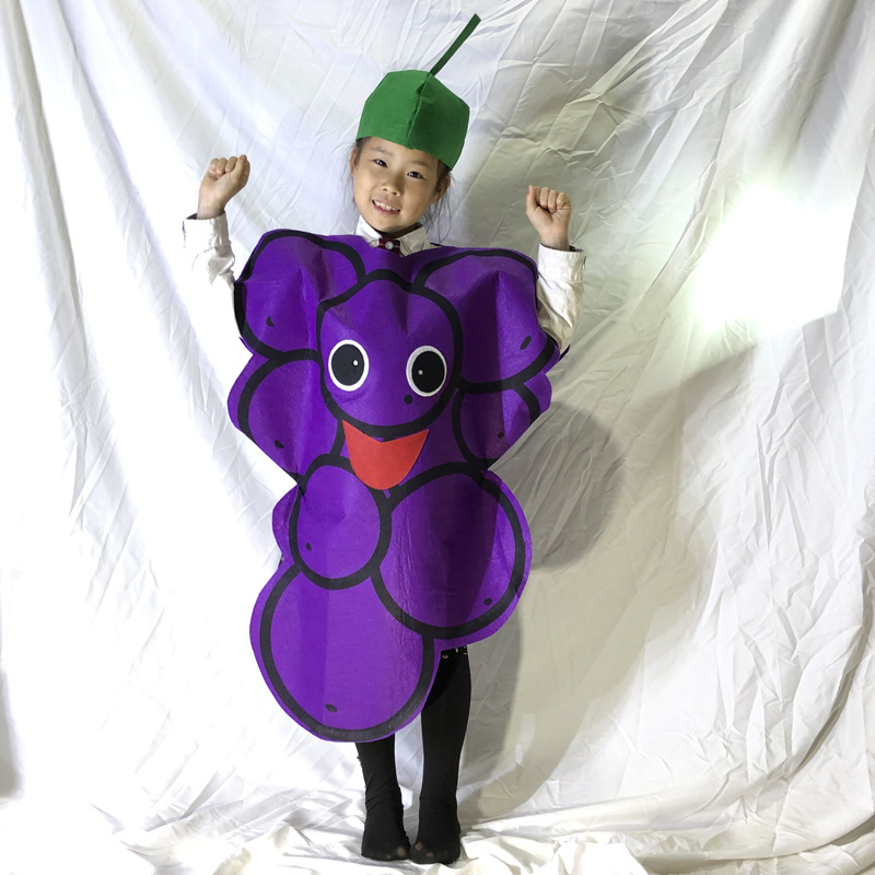 六一儿童节水果服装蔬菜幼儿园环保时装秀儿童无纺布水果服装
