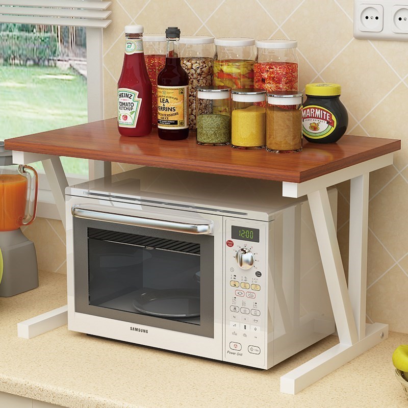 放微波炉的置物架家用烤箱二2层厨房架子微波炉架支架电饭煲架1.