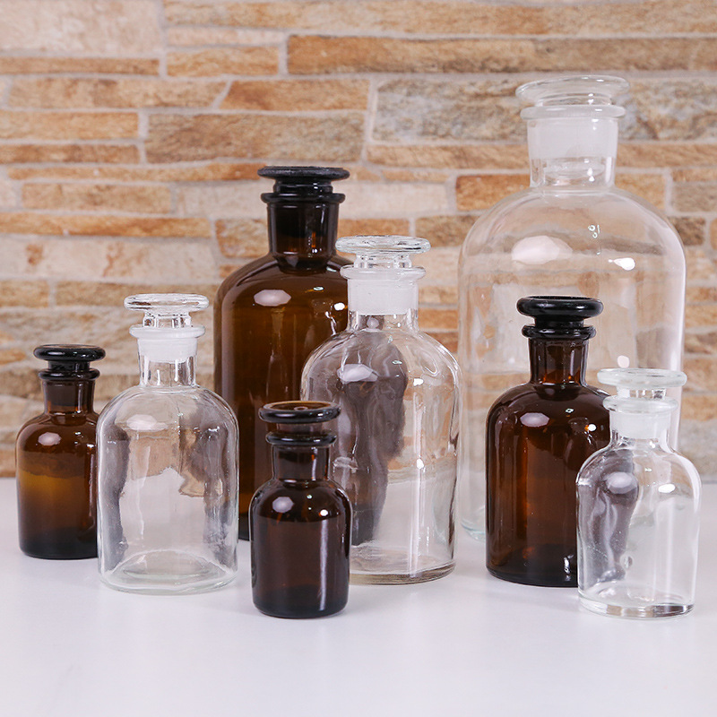 现货销售透明30一1000ml试剂瓶 细口瓶 广口瓶医药瓶 玻璃瓶定制