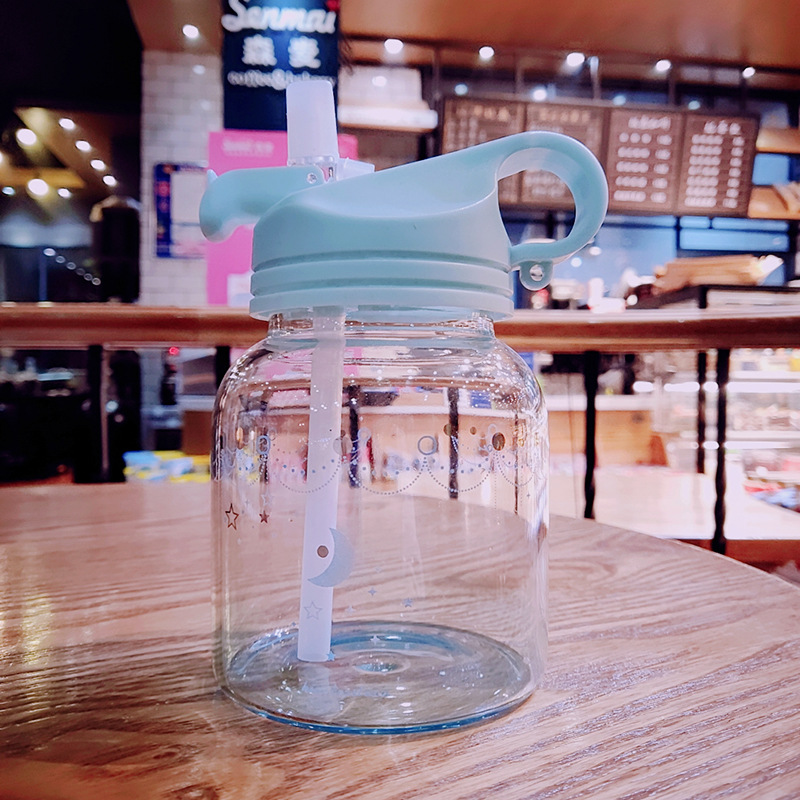 Gradient Color Straw Glass Cup Korean Girly Fresh Portable Cup Creative Trend 2019 New Cup