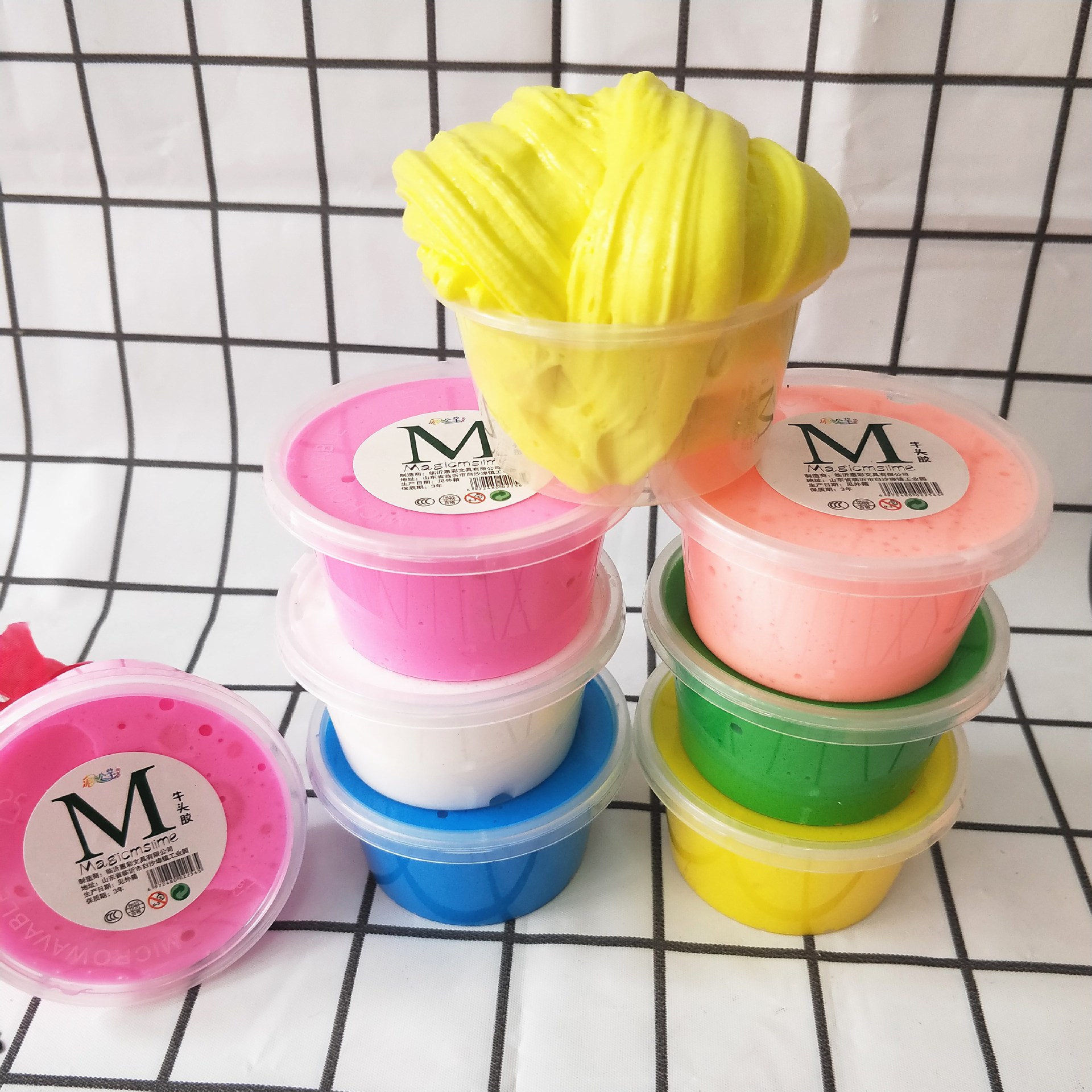 m起泡胶马卡龙色系史莱姆越玩越大益智减压奶油泥雪糕泥m起泡胶