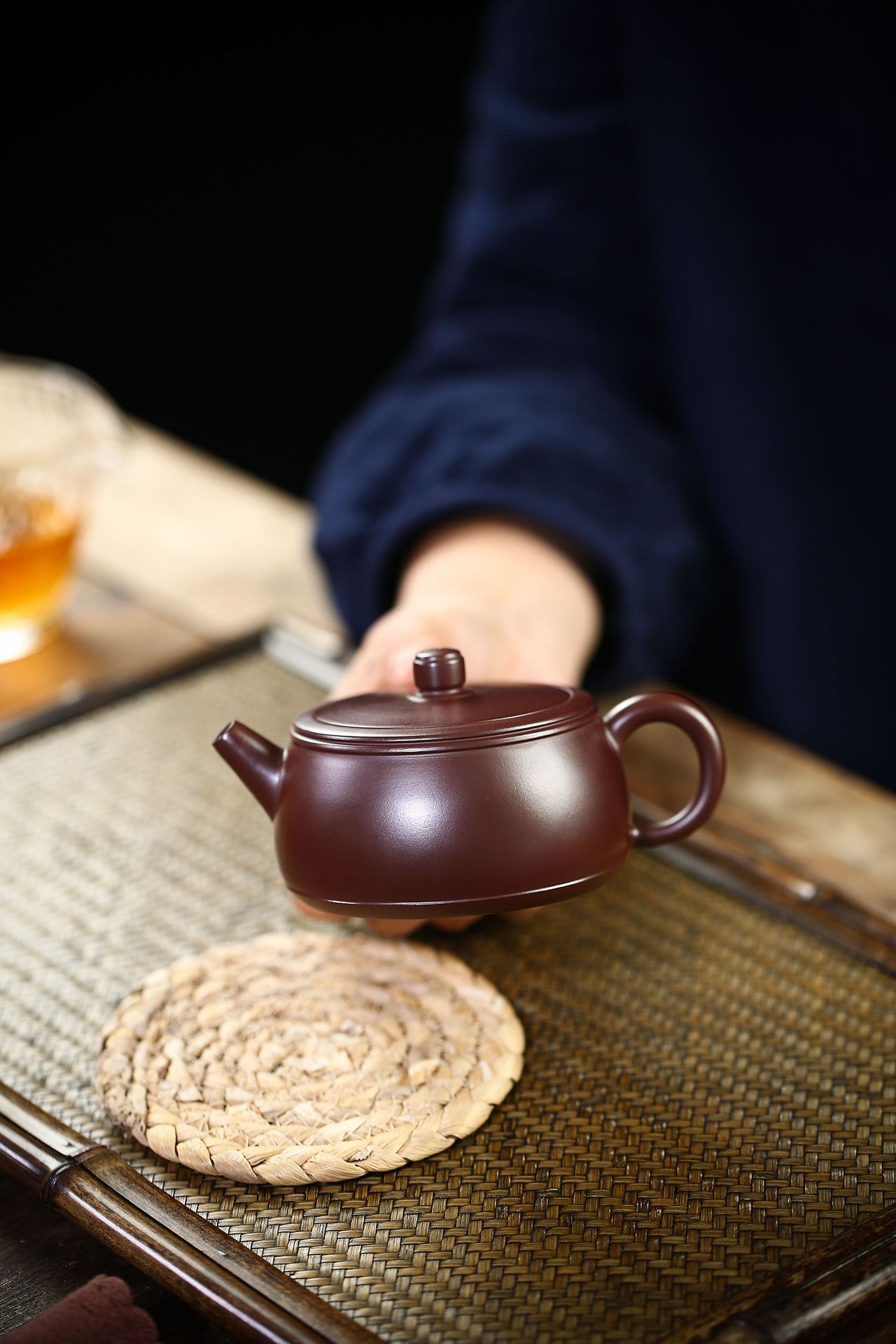 爆美宜兴紫砂壶名家原矿紫朱泥井栏茶壶助理徐峰制作代理定制代发