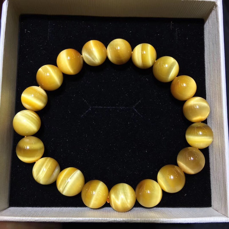 天然珍藏南非金虎眼石手链虎睛石手串色泽金黄油亮旺事业水晶饰品