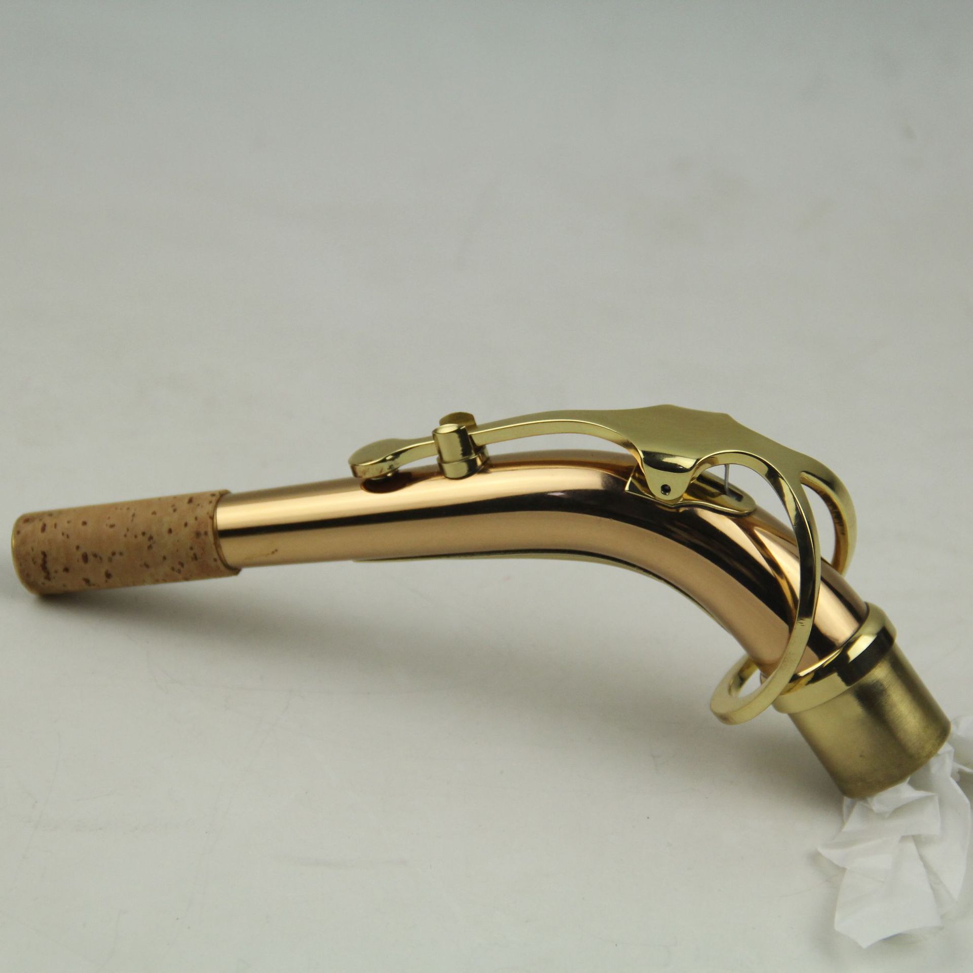 降e中音萨克斯弯脖脖管高档磷铜二节萨克斯配件漆金