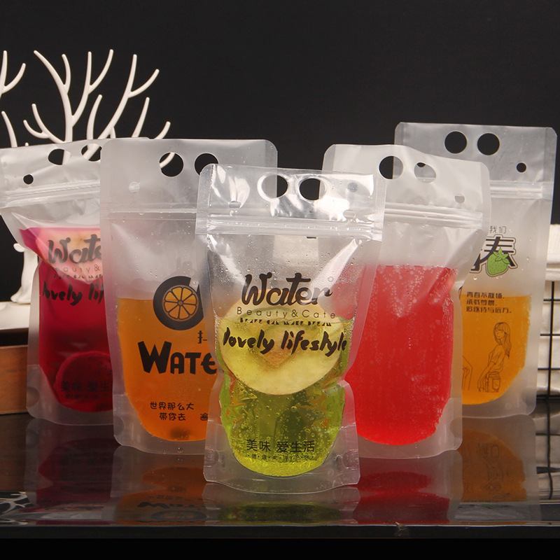 高档冷热饮料包装袋手提便携果汁自封袋一次性奶茶液体打包袋现货