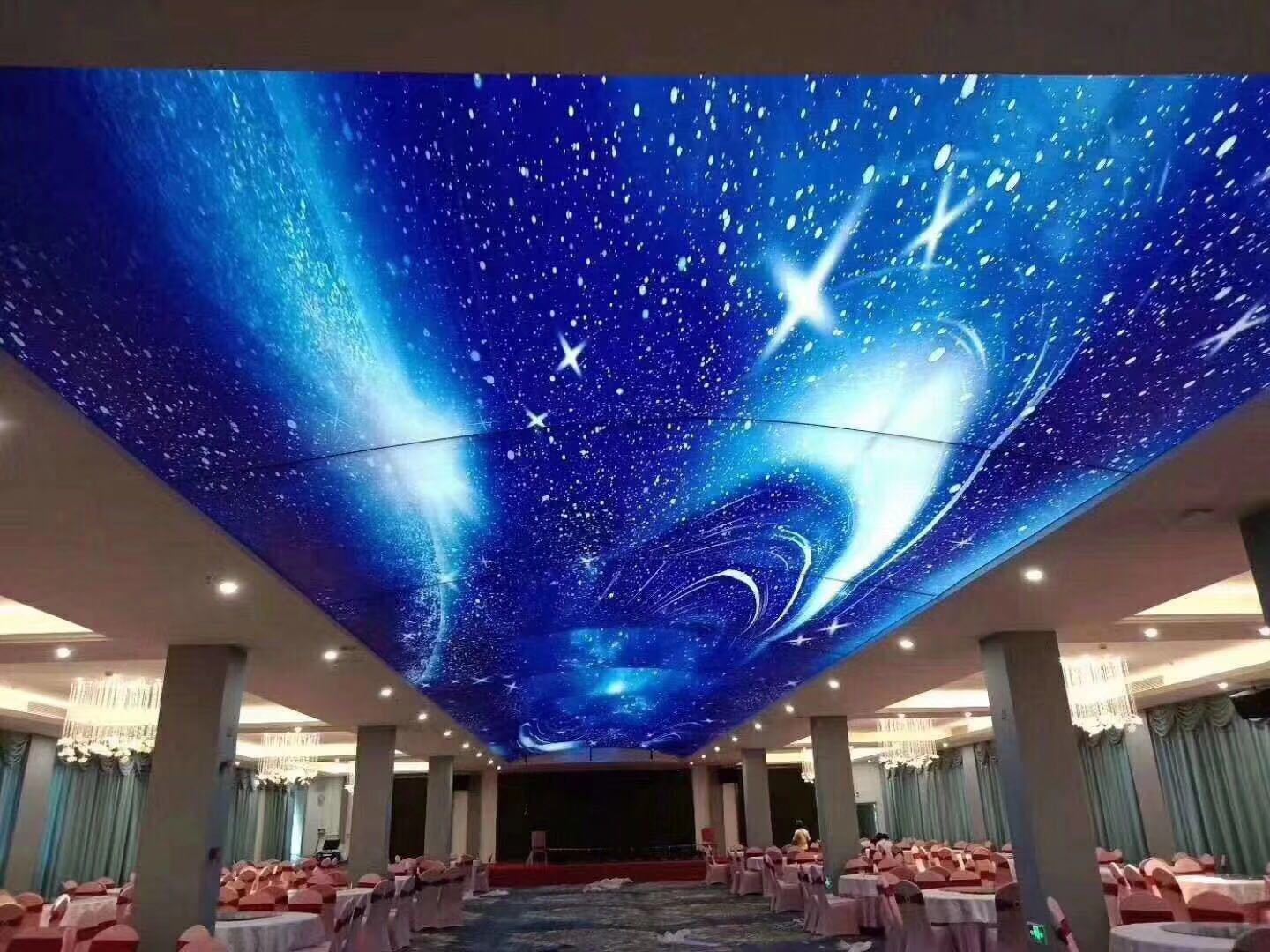 厂家定制uv软膜天花吊顶透光膜高清喷画材料宇宙星空素材防火膜