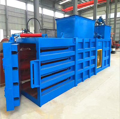 半自动废布料卧式打包机薄膜废纸海绵卧式压块机 散料压缩紧凑