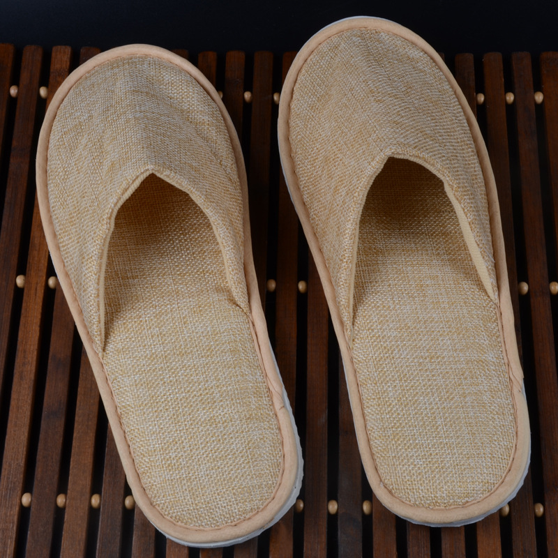 宾馆一次性用品拖鞋酒店环保麻布拖鞋会所桑拿用透气防滑麻布拖鞋
