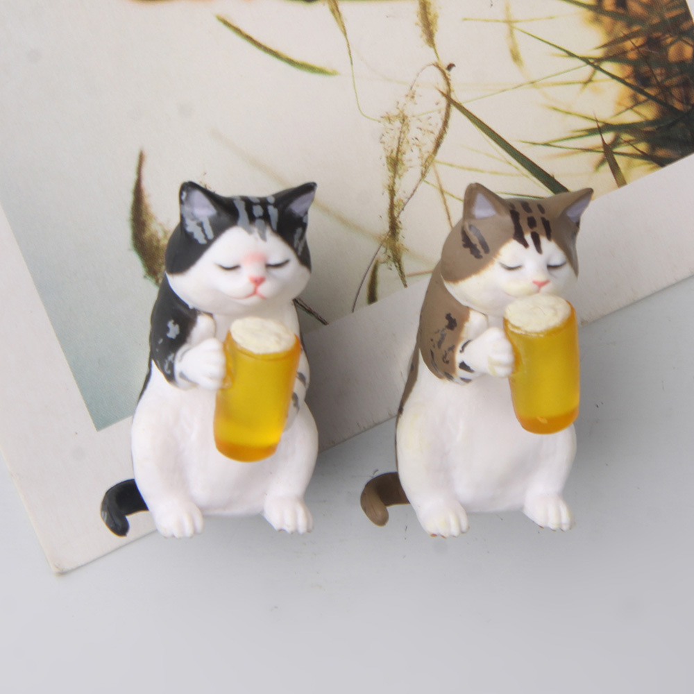 创意立体新年装饰品日本啤酒猫醉猫流浪猫冰箱贴吸铁石留言贴磁