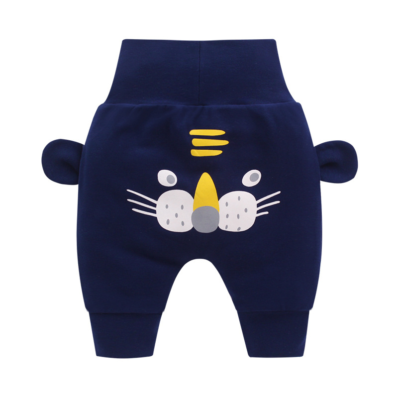 2023 Baby Pants Spring and Autumn New Boys and Girls Bottom-Enlarged Pants Baby High Waist Belly Protection Pants Children's Casual Trousers Tide