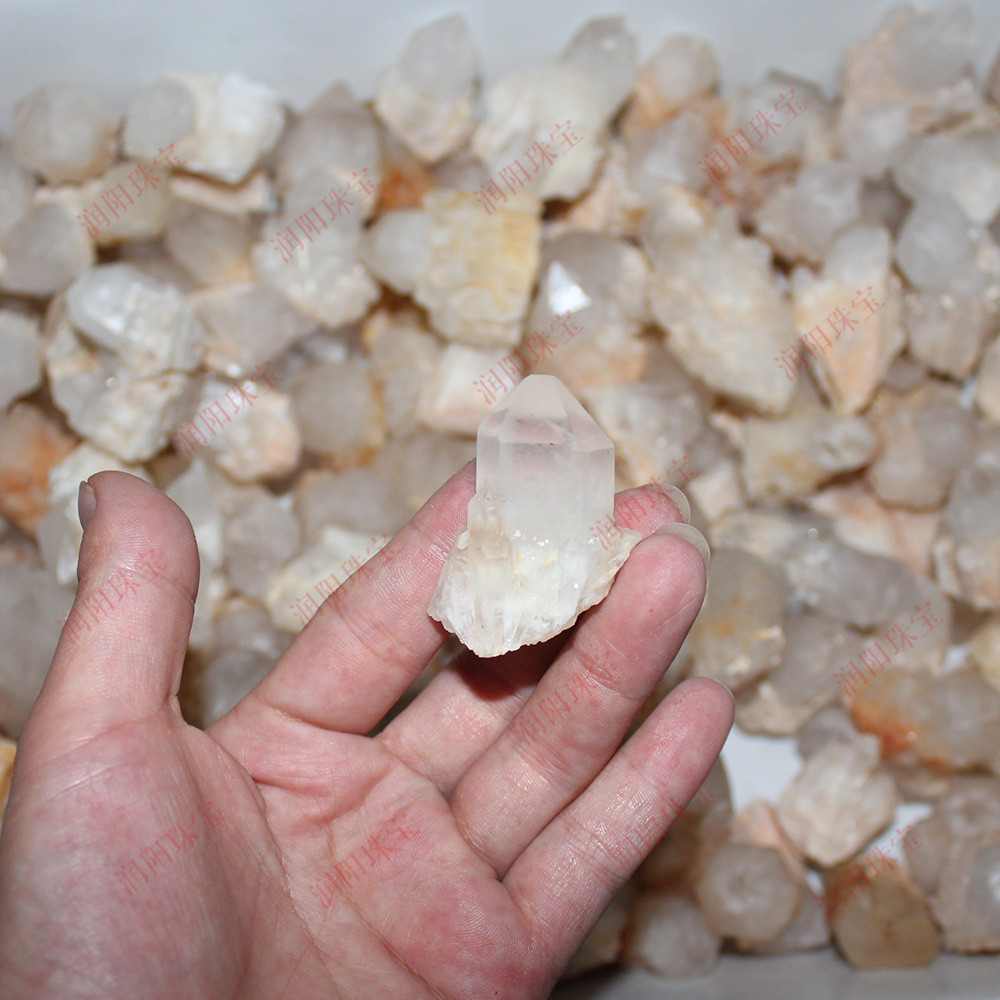 runyangshi东海天然 白水晶晶簇小摆件晶牙晶块收藏矿标本批发价