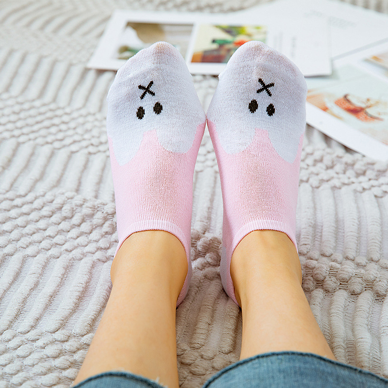 Socks Women New Cartoon Polyester Cotton Socks Women Low Top Socks Women's Boat Socks Short Socks Student Stall Women's Socks Wholesale