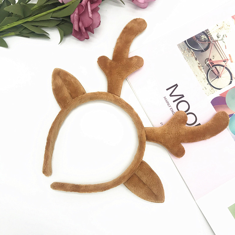 Hot Selling Christmas Antler Hairband Plush Fawn Festival Accessory Headband Two-Color Elk Exquisite Headband Wholesale