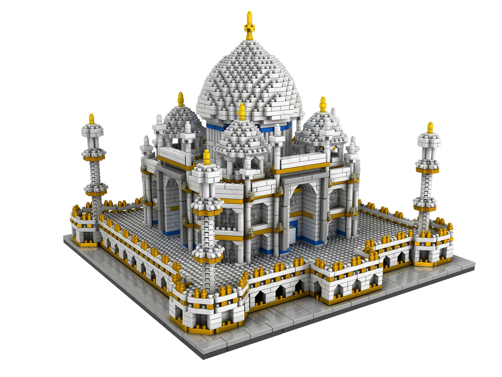 拼之星微钻石小颗粒积木儿童diy益智玩具泰姬陵建筑模型现货批发