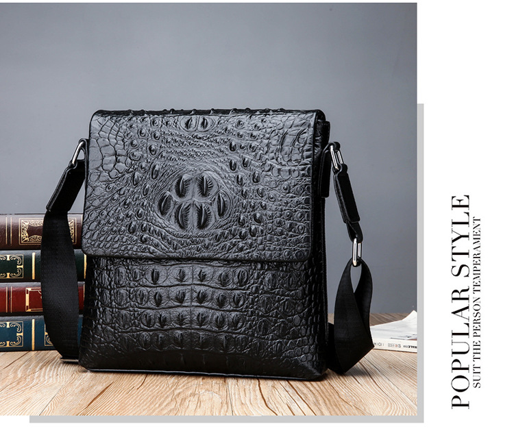 crocodile mens bag leather shoulder-bag casual mens bag
