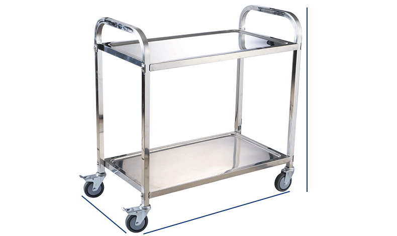 拆装式方管二层不锈钢餐车 餐厅酒楼传菜车 厨房送餐车手推车直销