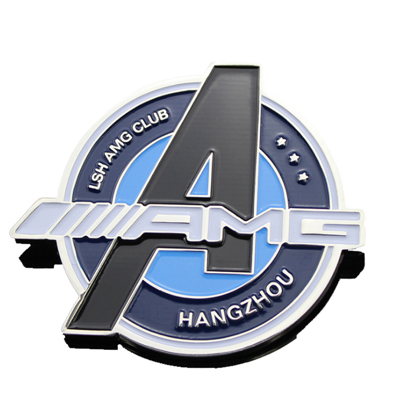 汽车改装个性狼头车标车身贴野兽车贴金属狼贴划痕贴中网标尾标