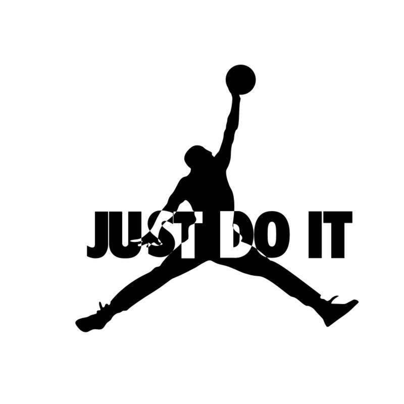 just do it 篮球明星剪影精雕款家居艺术装饰墙贴 可定制尺寸