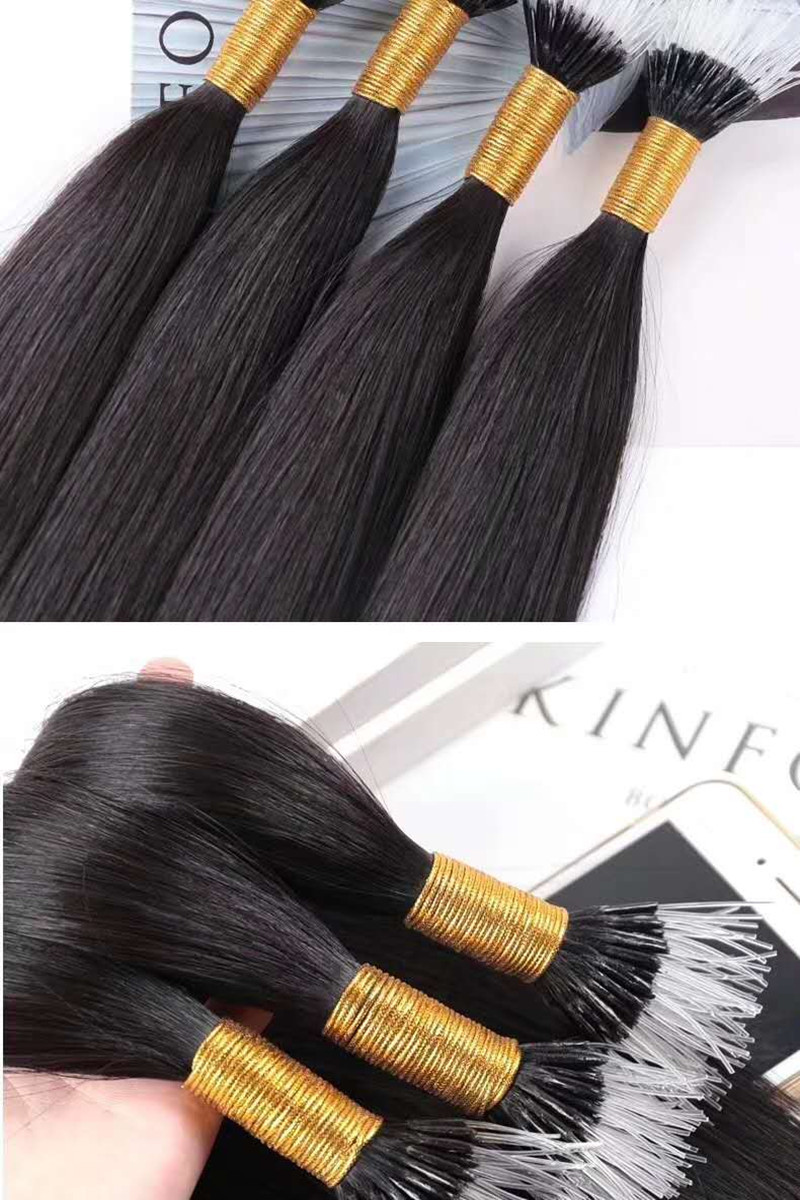 厂家直销弹力接发束真发无痕自己接纳米隐形双线水晶纳米假发片