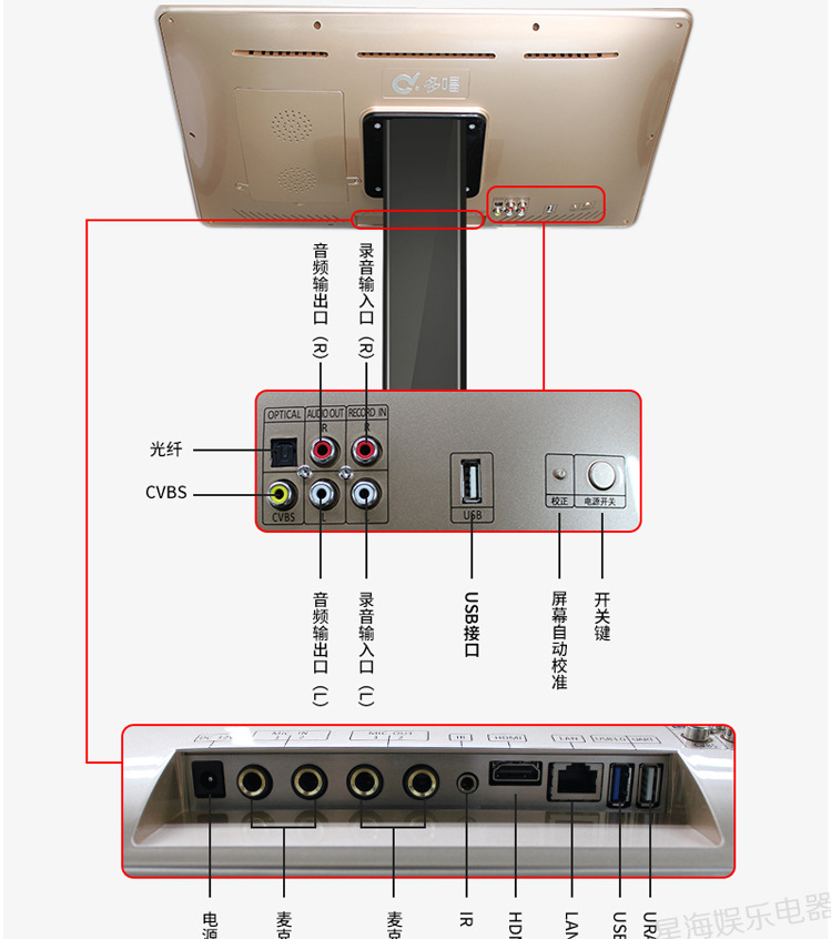 视易点歌机多唱家用语音点歌机c16/c20ktv触摸一体机无线卡拉ok