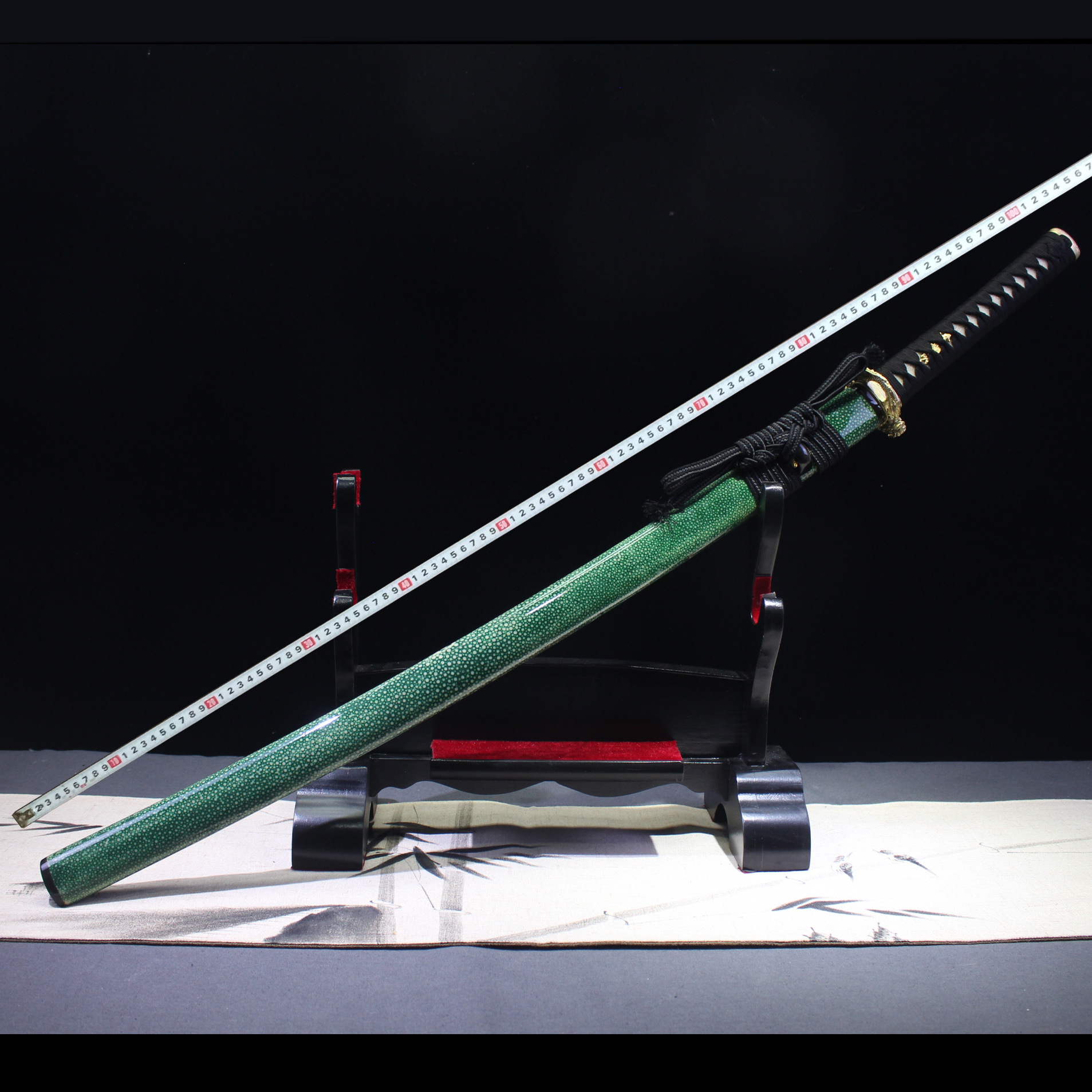 龙泉华影刀剑真鱼皮t10烧刃唐剑刀剑宝剑批发直销未开刃