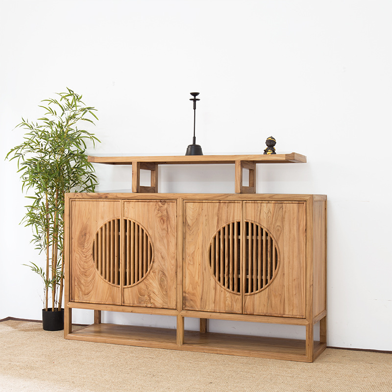 新中式玄关柜餐边柜简约现代入户玄关台条案案桌实木端景台装饰柜