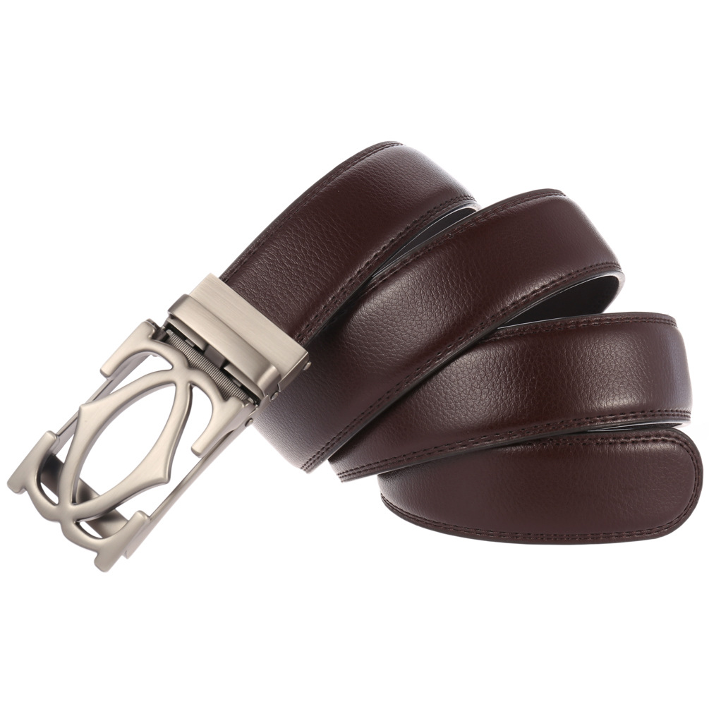 真皮男士皮带 自动扣二层牛皮皮带 爆款时尚夹扣皮带ly36-2305-1
