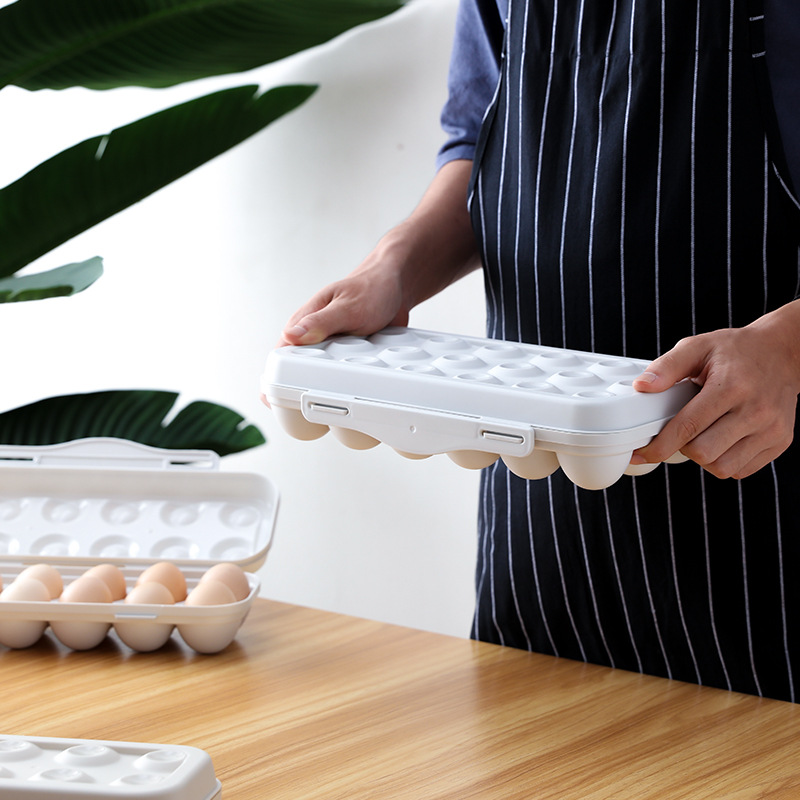 19 New Anti-Collision Damaged Egg Preservation Storage Box with Lid Snap-on Can Be Stacked 18 Grid Egg Storage Box Spot