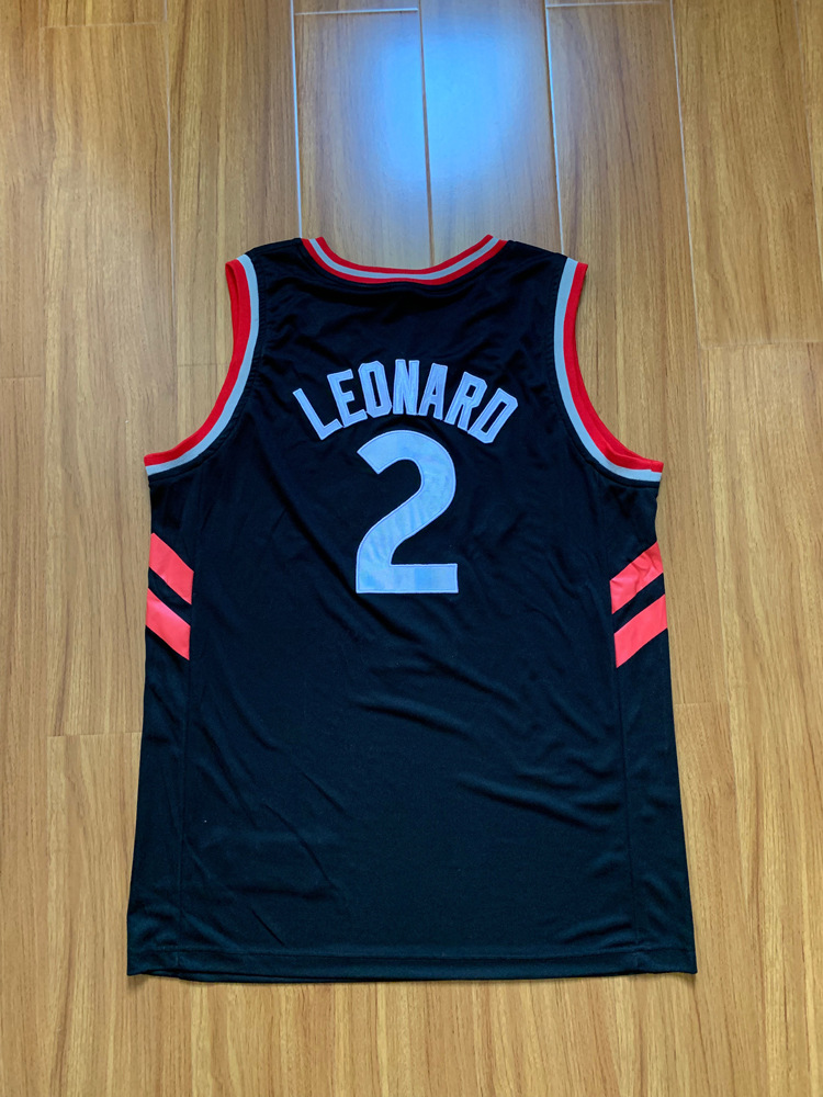 猛龙队2号莱昂纳德篮球服套装刺绣球衣背心短裤套装一件代发