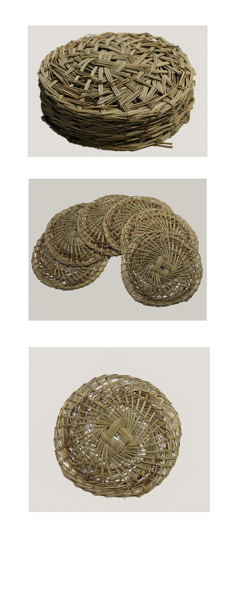 纯天然手工编织圆形绿色蒲草垫子竹蒸笼家用小笼包子馒头蒸屉草垫