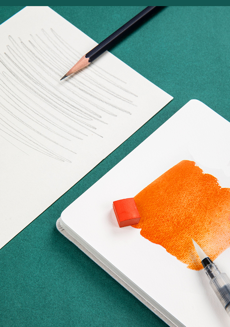 飞乐鸟32k水彩本 300g布艺手工随身旅行写生手绘空白涂鸦用绘画本