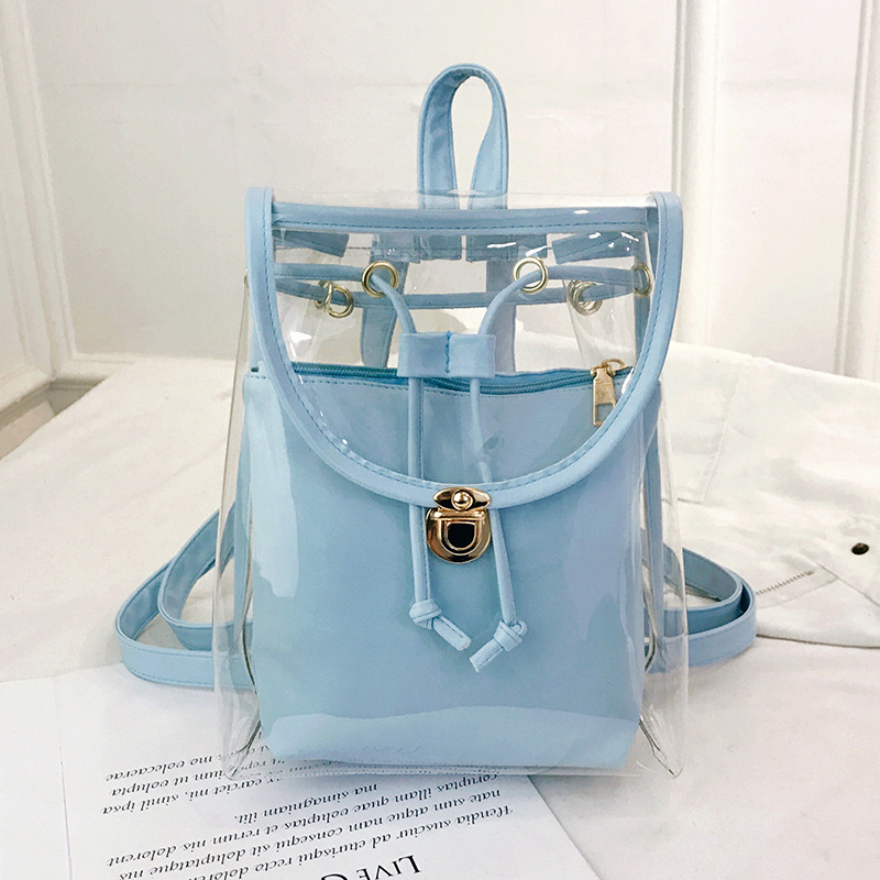 2020 Summer New Transparent PVC Schoolbag Jelly Backpack Fashion Casual Backpack Women's Backpack