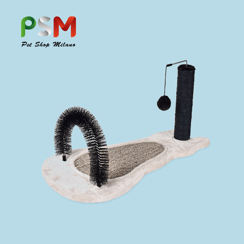 psm直销猫咪抓板 猫咪抓盘带刷子猫咪爬柱爬架耐磨耐抓猫抓板玩具