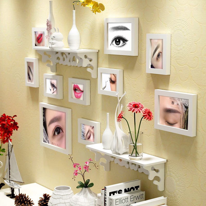 韩式半美容店美甲店相片墙眉眼唇创意纹绣照片墙相框挂墙组合