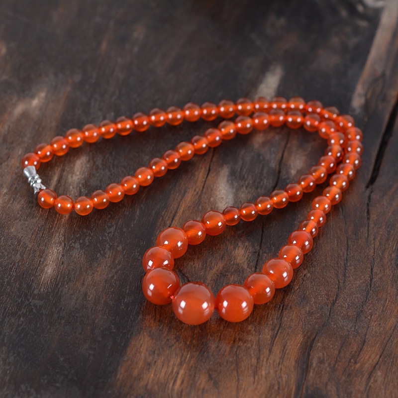 天然南红玛瑙塔链女士款锁骨时尚民族风红玉髓颈饰珠宝玉石项链