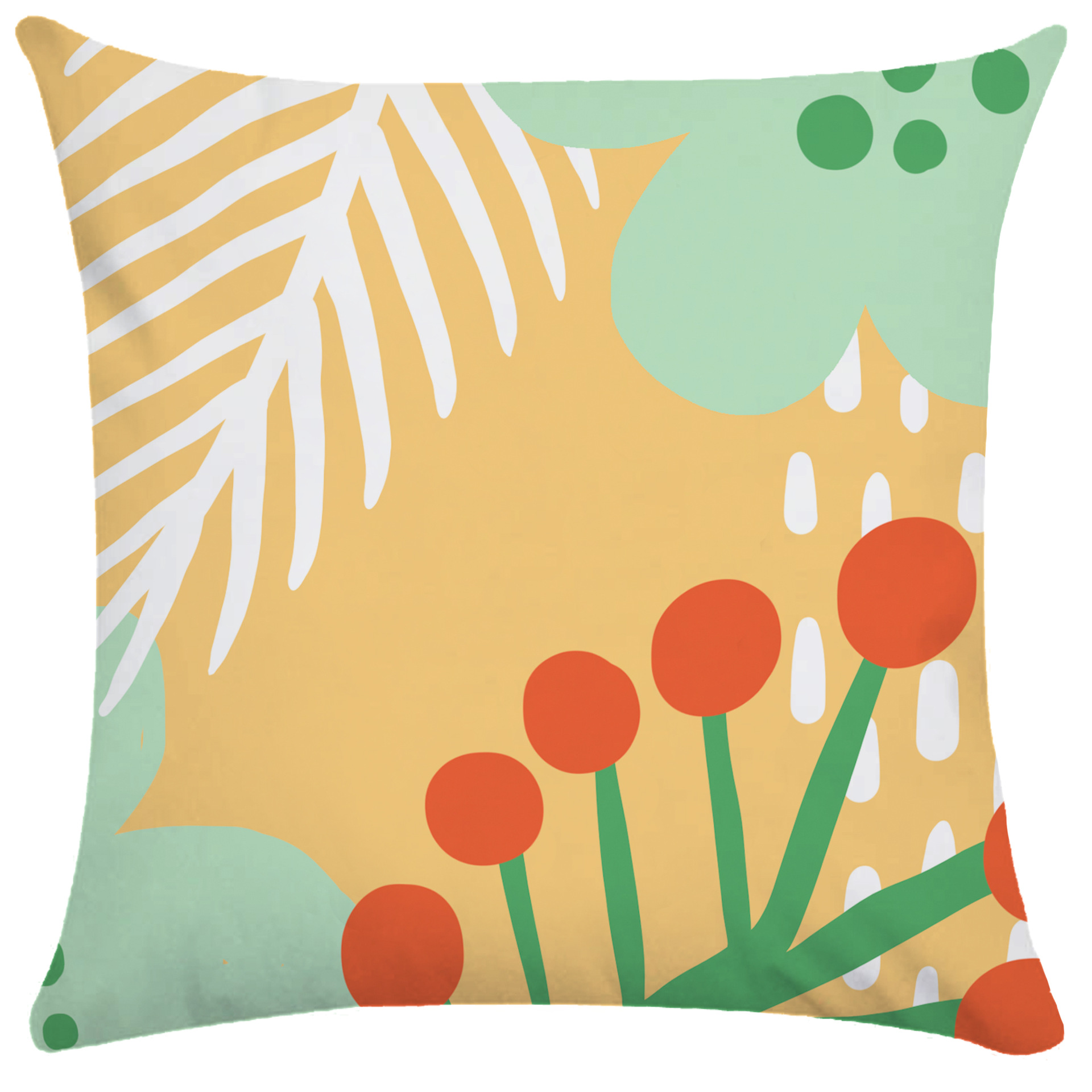 手绘水彩植物花朵枕套超柔抱枕短毛绒单双面大尺寸靠枕亚马逊