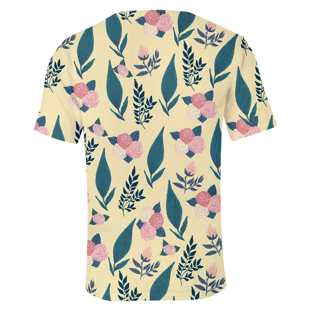 成人童装跨境叶子图案 leaf 周边3d彩印短袖t恤男女夏季衣服