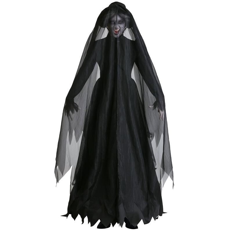 万圣节黑色恶魔服装圣诞装女巫装吸血变装制服派对 演出服分码