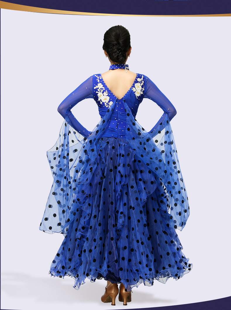 似陌新款摩登舞裙成人女大摆连衣裙华尔兹国标舞比赛演出服装正品